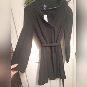 Belted linen / cotton dress